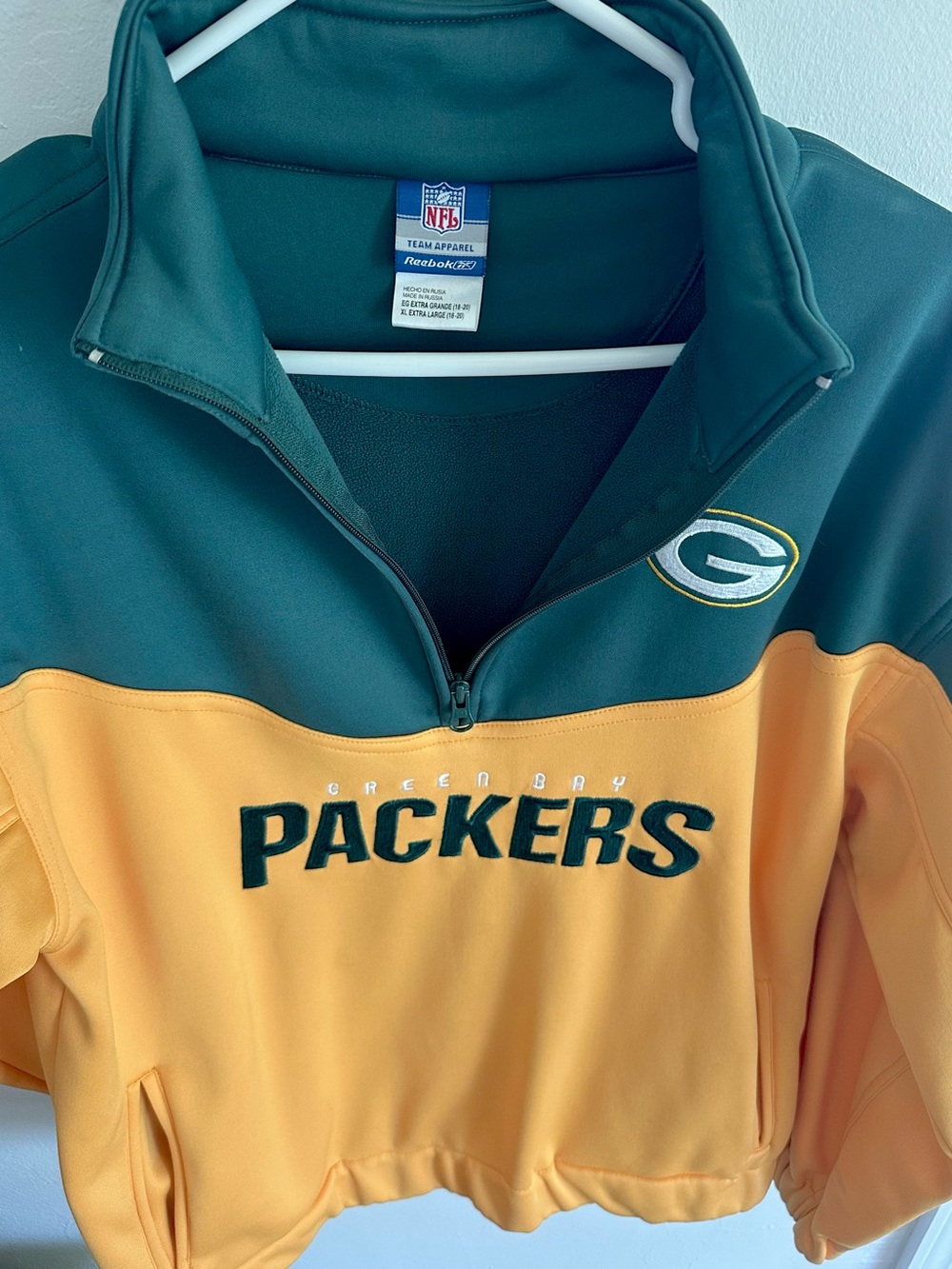 Vintage Green Bay Packers Half-Zip Pullover - Youth Boys XL or Women’s Small - Picture 2 of 9